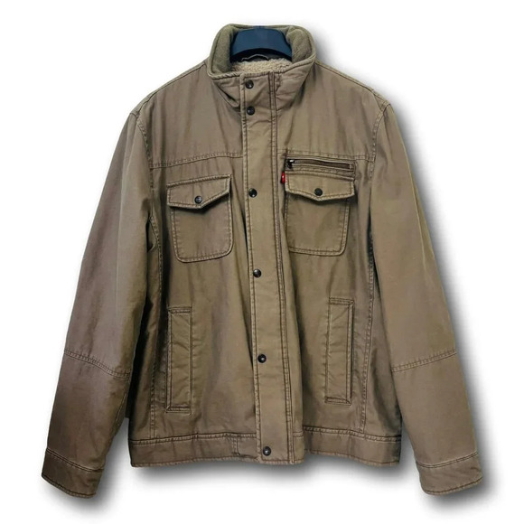 Levi's Other - Vintage Levi's Sherpa Lined Khaki Utility Trucker Chore Jacket Size XL